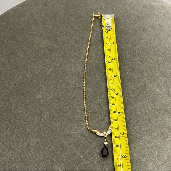 D’orlan black pear shaped gem necklace vintage - Picture 5 of 10